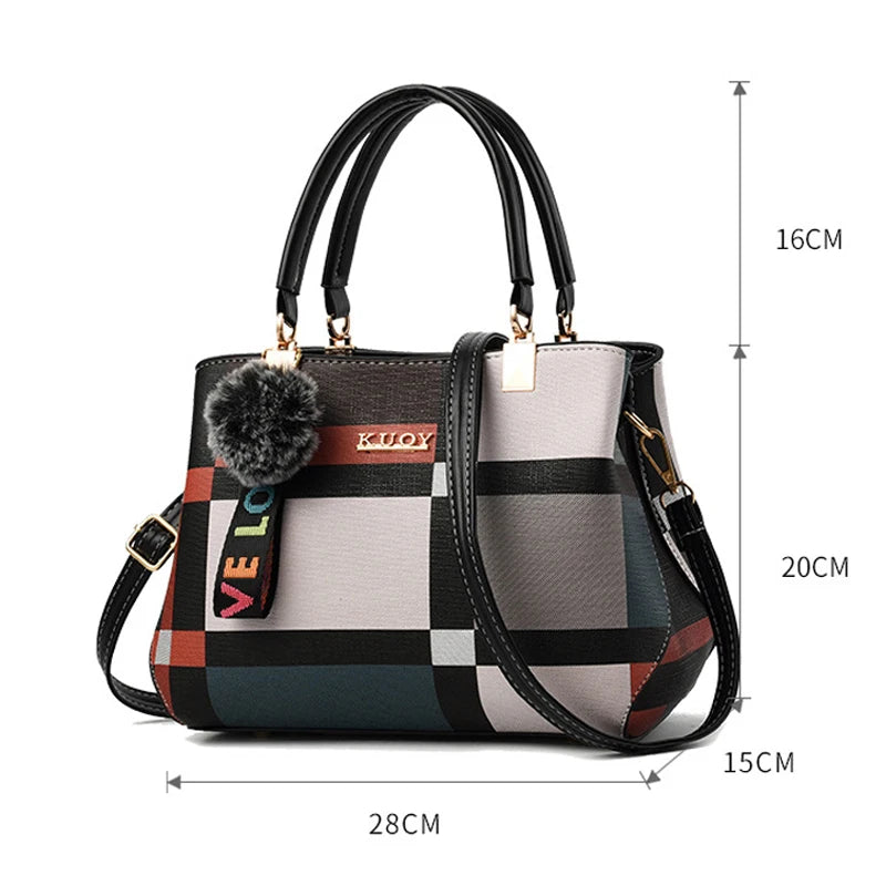 Women Bags Yogodlns Handbag Messenger Bags Plaid Shoulder Totes Bags