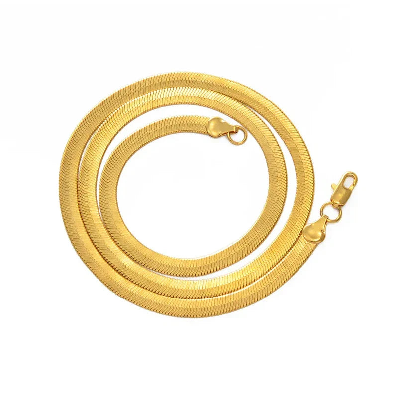 Gold Plated Snake Chain Necklaces Women and Men Ornaments