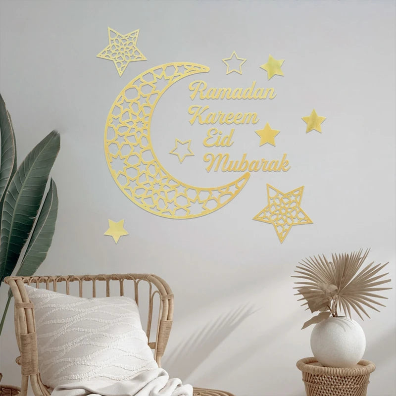 Eid Window Stickers Ramadan Decoration 2024 Eid Mubarak Decor for Home Ramadan Kareem Islam Muslim Party Supplies Eid Al-fitr