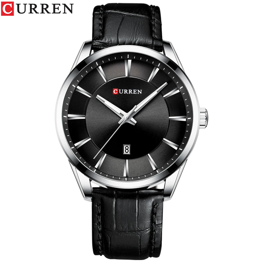 Men Quartz Watch CURREN Men Leather Strap Male Wristwatches Reloj Hombres