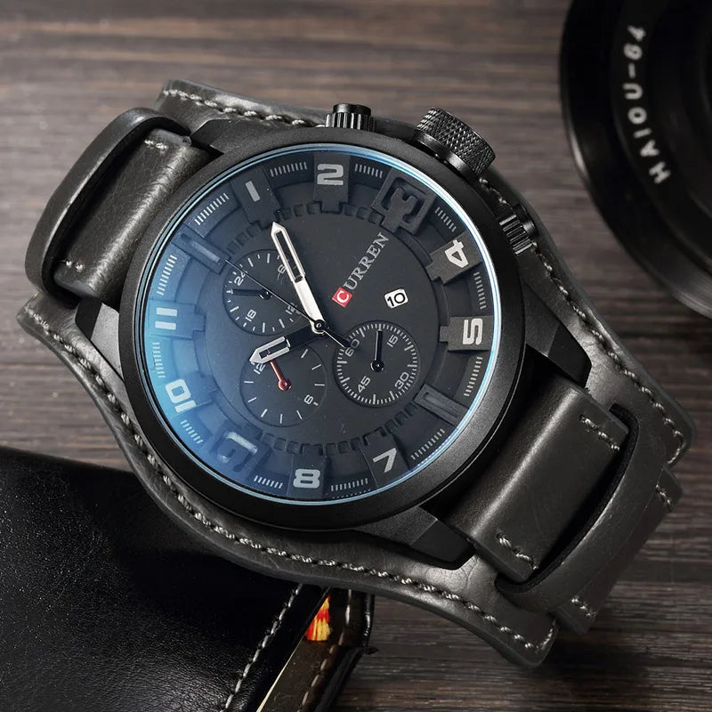 Men Watches Curren 8225 Quartz Watches Leather Clock Watch Relogio Masculino
