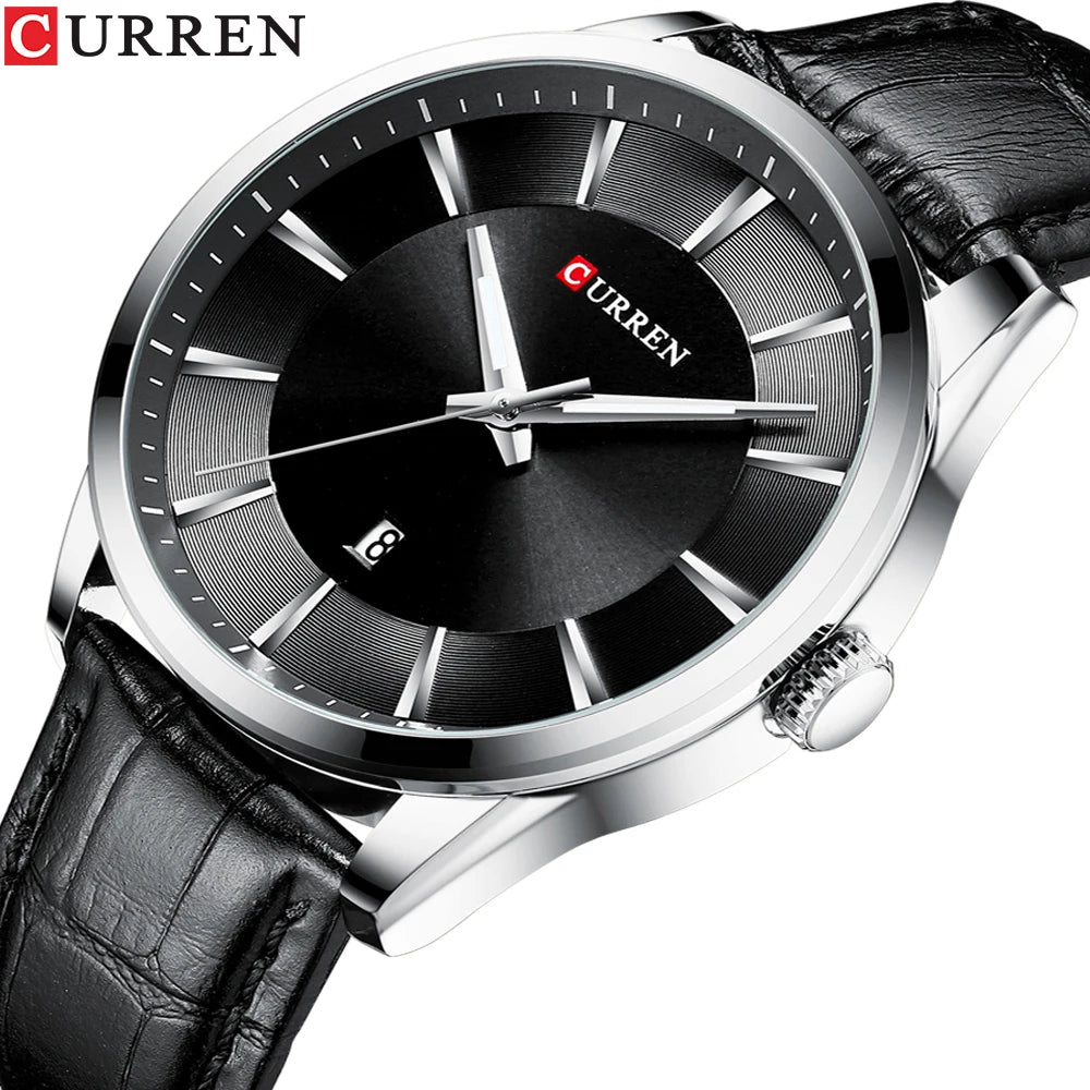 Men Quartz Watch CURREN Men Leather Strap Male Wristwatches Reloj Hombres