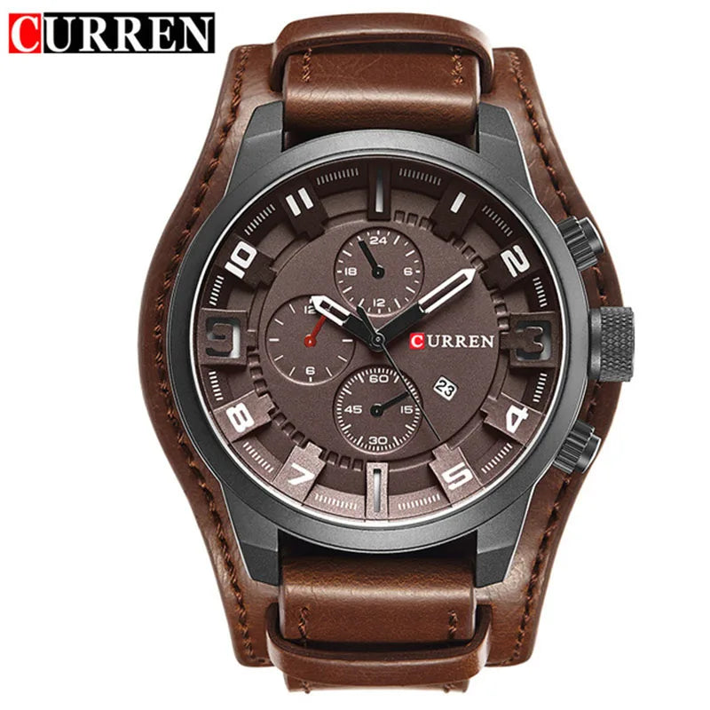 Men Watches Curren 8225 Quartz Watches Leather Clock Watch Relogio Masculino