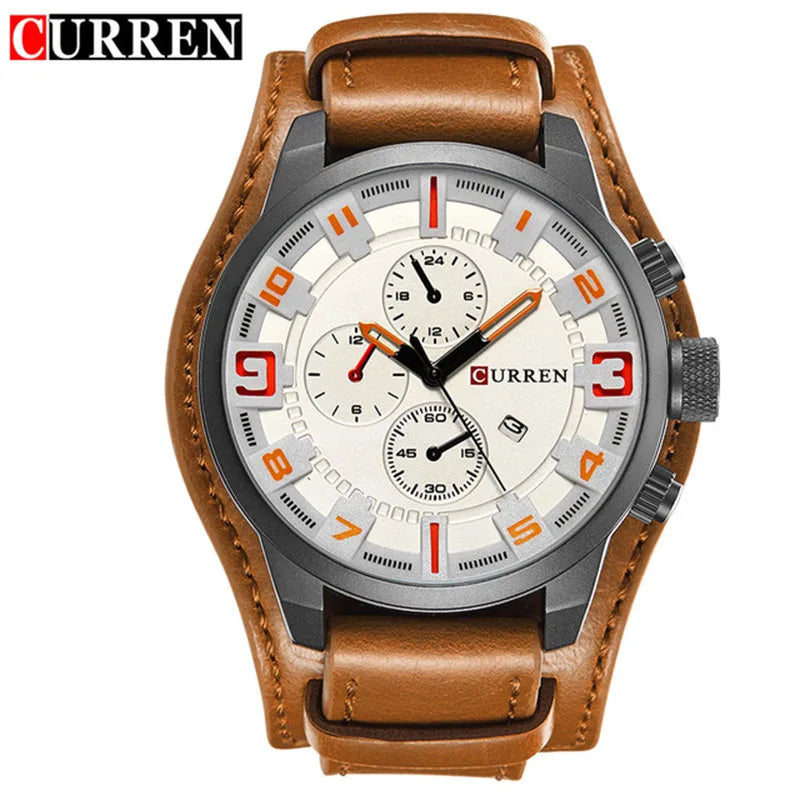 Men Watches Curren 8225 Quartz Watches Leather Clock Watch Relogio Masculino