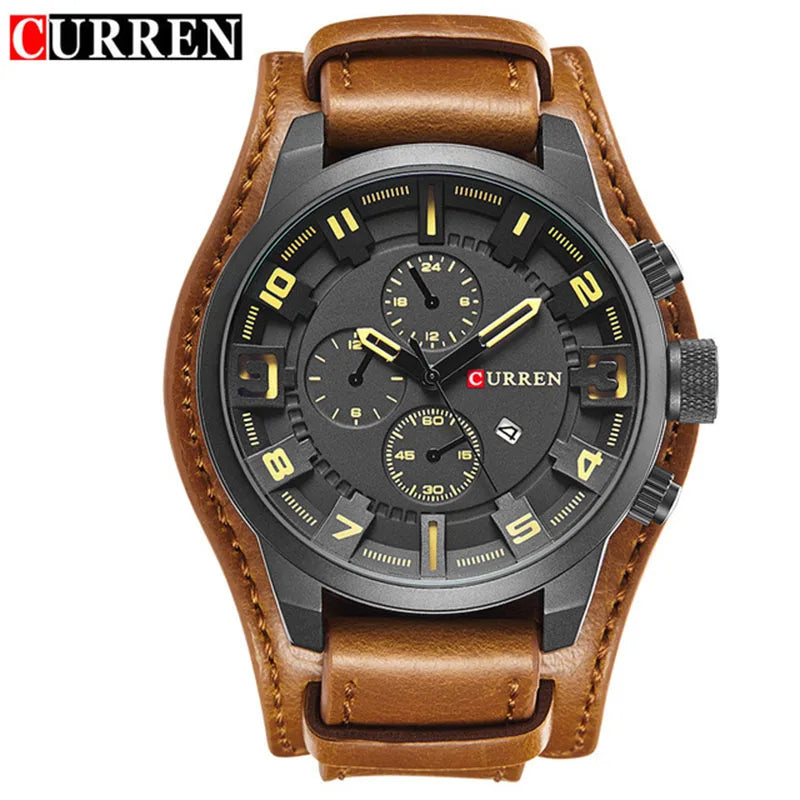 Men Watches Curren 8225 Quartz Watches Leather Clock Watch Relogio Masculino