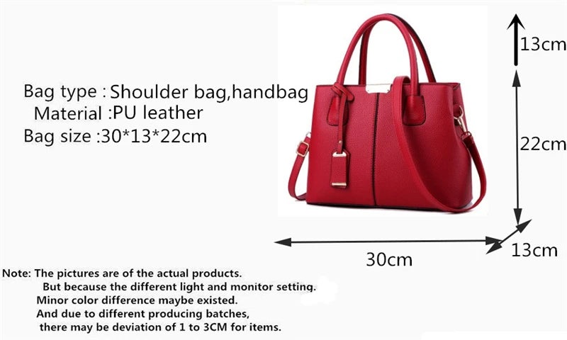 Women's Bags Leather Handbags Luxury Ladies Hand Bags Purse Fashion Shoulder Bags