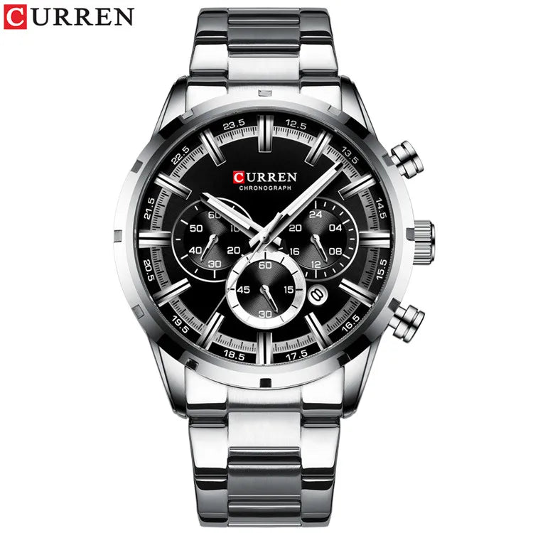 Men Quartz Watches Curren Stainless Steel Waterproof Men Wristwatches
