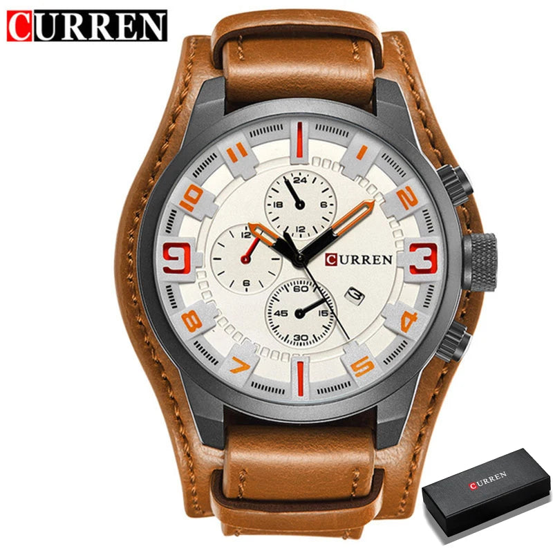 Men Watches Curren 8225 Quartz Watches Leather Clock Watch Relogio Masculino