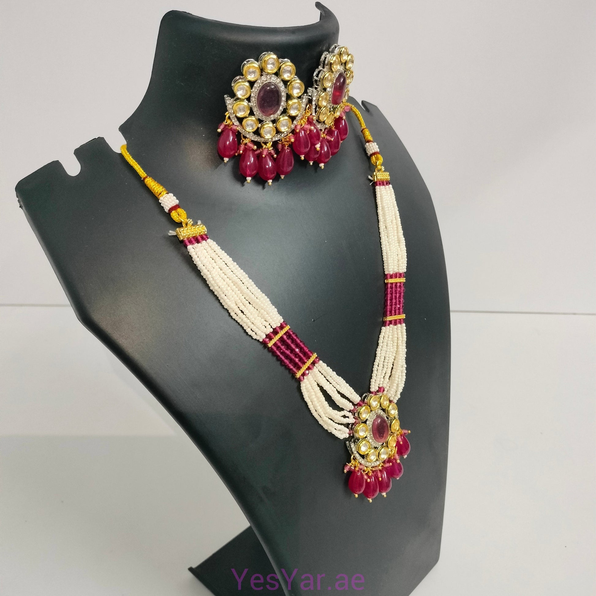 A1 Women Neckless with Earnings Pair Set Elegant Royal for Festival Celebration & Wedding