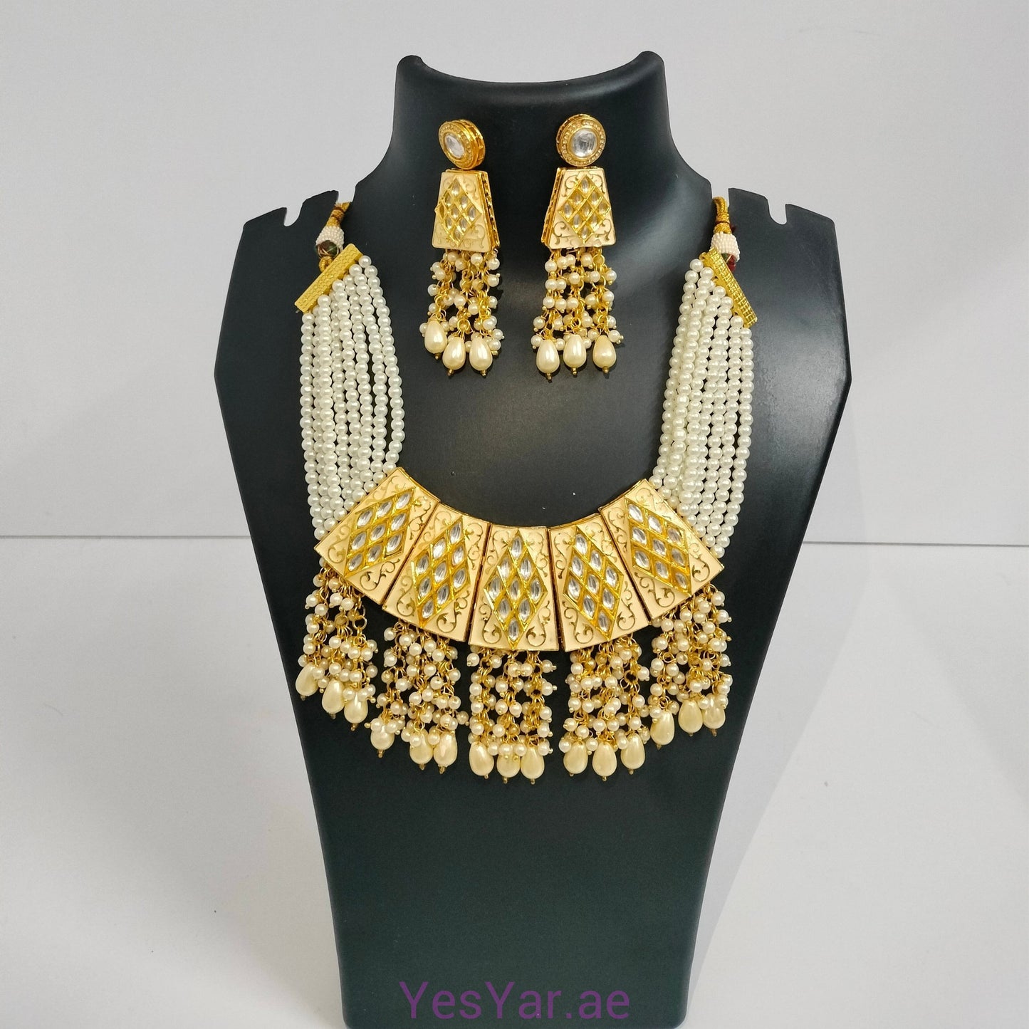 A1 Women Neckless with Earnings Pair Set Elegant Royal for Festival Celebration & Wedding