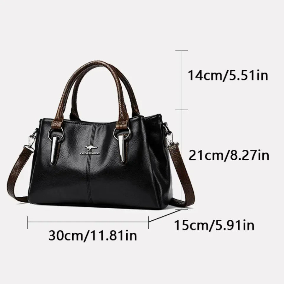 Women Handbags Fashion Casual Tote Bags 3-Layers Soft Leather Shoulder Bags New Big Capacity Crossbody Bags for Ladies Sac