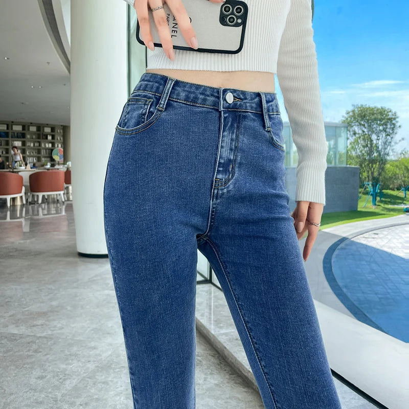 Women's Jeans Elastic Slim Fashion Pencil Pants Streetwear Jean Female Clothing Vintage Skinny Jeans Stretch Trousers