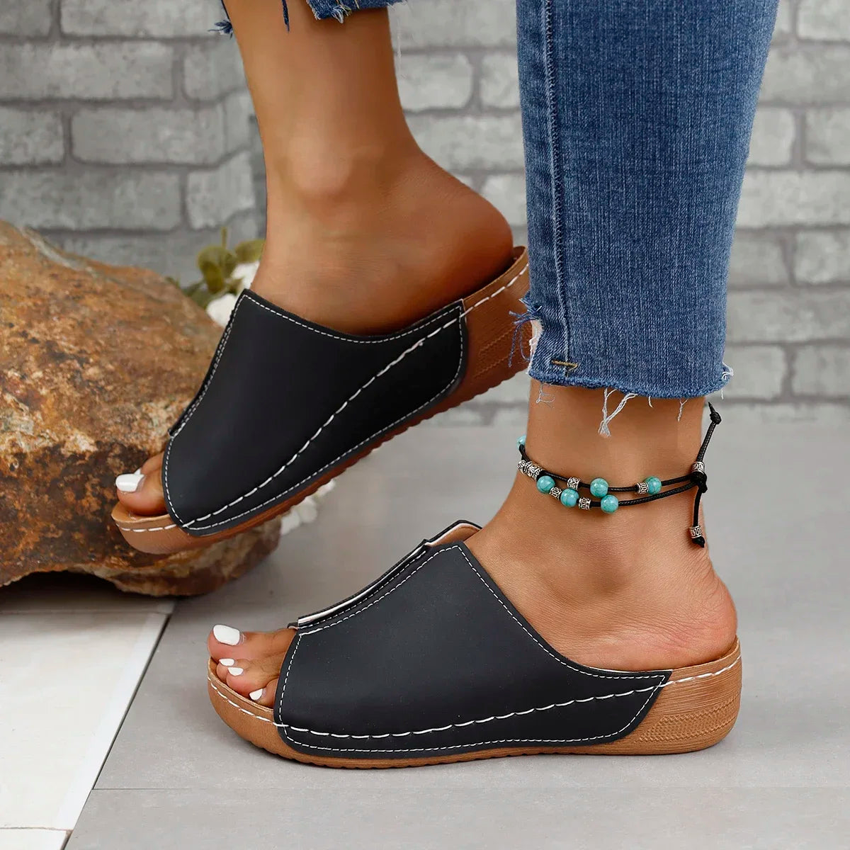 Women's Sandals Open Toe Breathable Comfortable Wedge Sandals Female Footwear