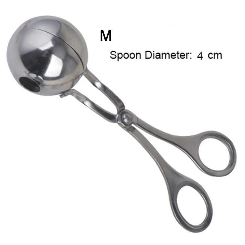 Meat Ball Maker tool, Scissor type Tool Stainless Steel Clip make Round Meat Ball, Rice Ball, Non Stick Kitchen Gadget