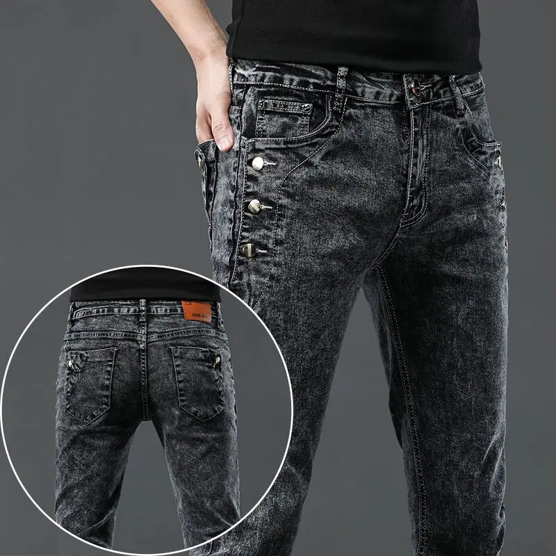 Men's Jean Casual Pant Fashion Stretch Pants Male Classic Slim Trousers