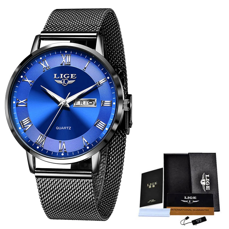 LIGE Watch for Women Luxury Creative Steel Women's Bracelet Watches Female Waterproof