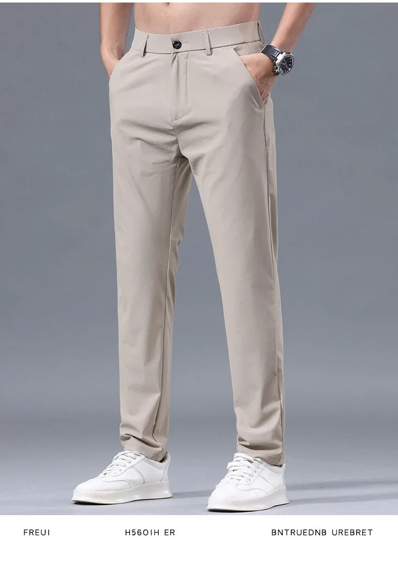 Men Pant Stretch Soft Thin, Elastic Waist Casual & Formal Trousers Wear for Male