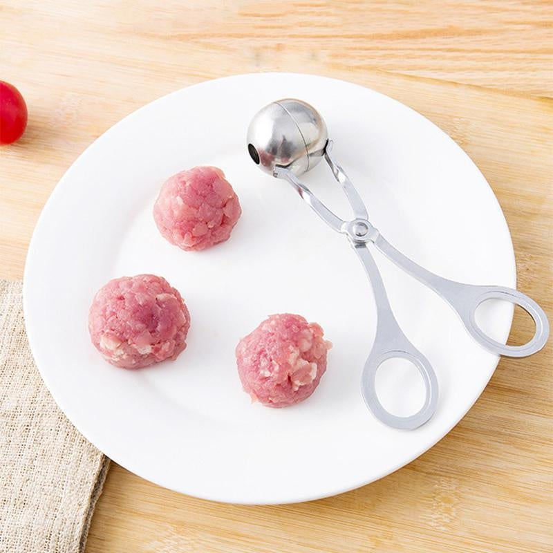 Meat Ball Maker tool, Scissor type Tool Stainless Steel Clip make Round Meat Ball, Rice Ball, Non Stick Kitchen Gadget