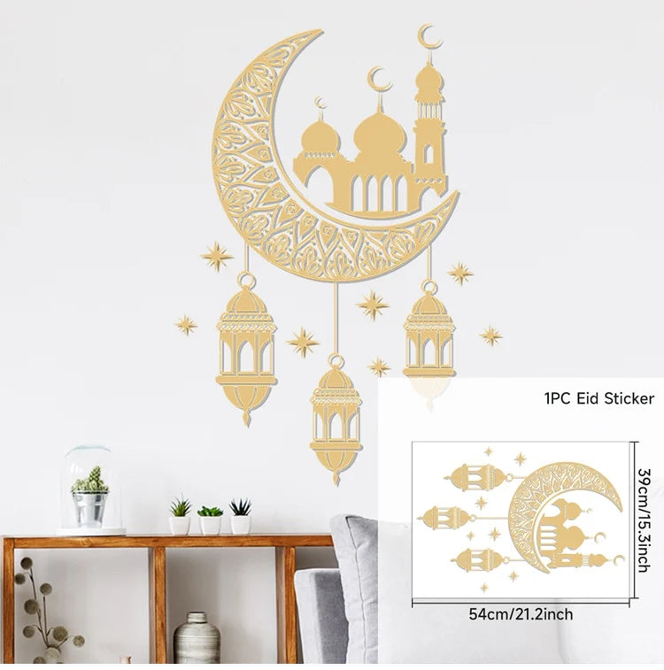 Eid Window Stickers Ramadan Decoration Eid Mubarak Decor for Home Ramadan Kareem Party Supplies Eid Al-fitr