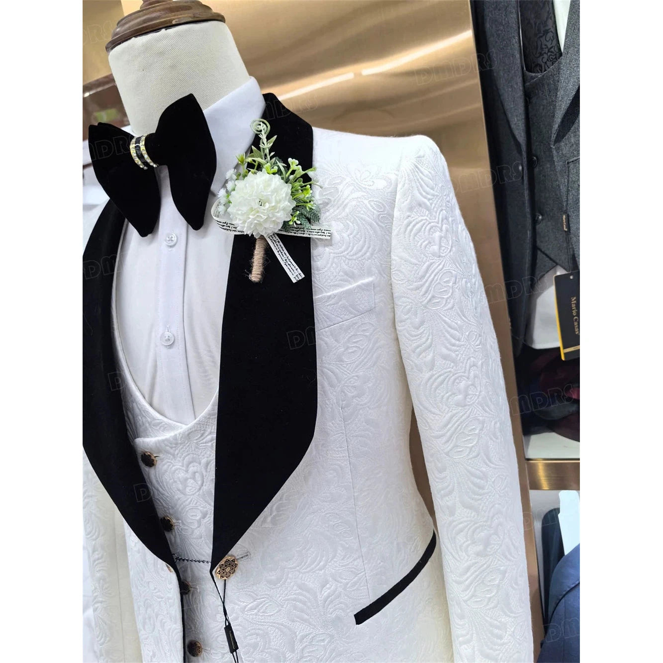 Men's 3 Pieces Suit Set Blazer Vest Pants Fashion Wedding Groom Suits Best Man Dinner Tuxedo For Men