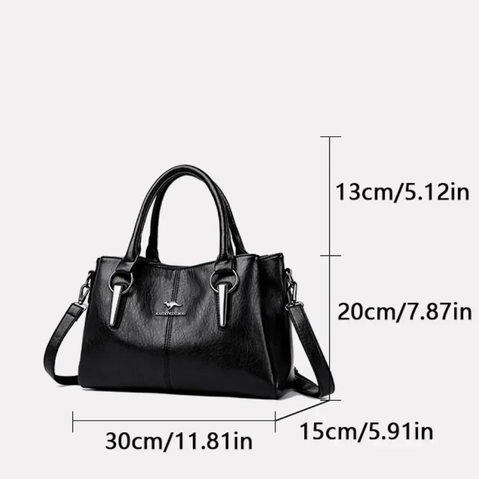 Women Handbags Fashion Casual Tote Bags 3-Layers Soft Leather Shoulder Bags New Big Capacity Crossbody Bags for Ladies Sac