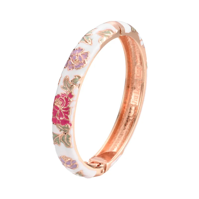 Enameled Bracelets For Women Flower Women Bangles Bracelet On Hand Gift