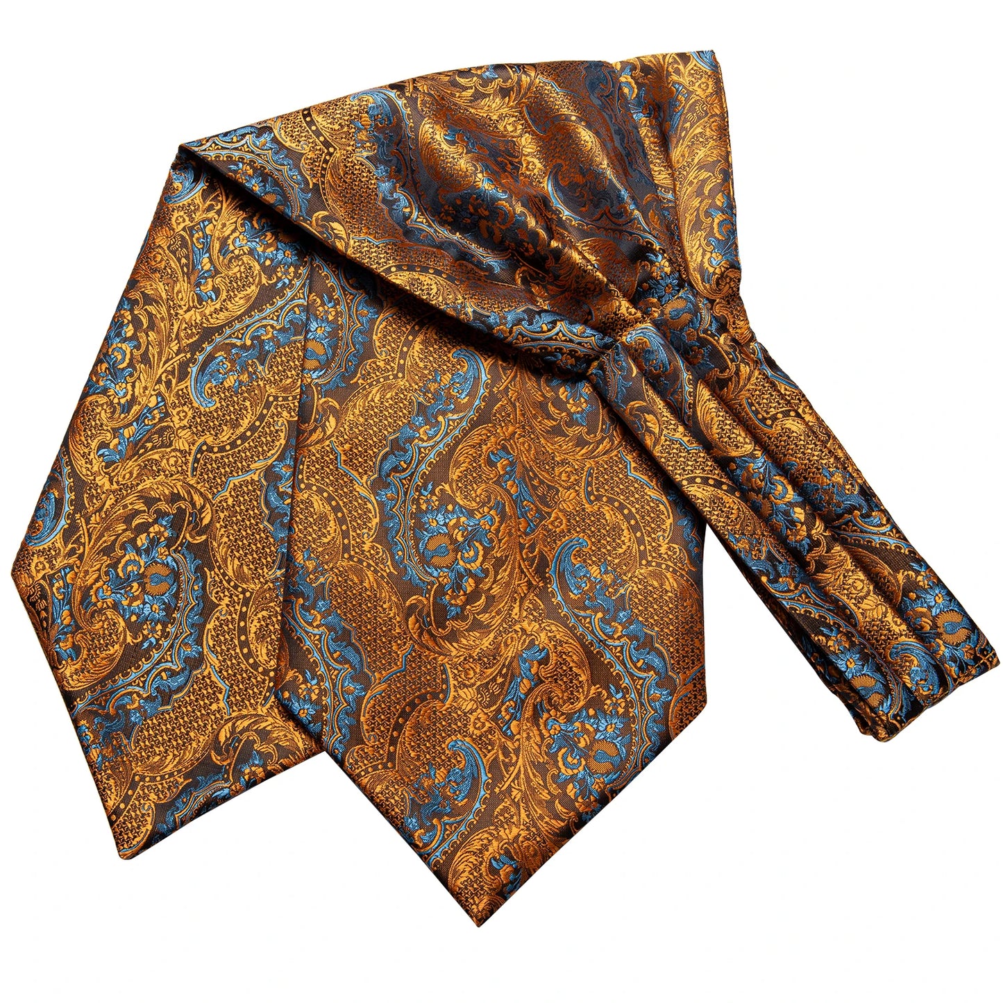 Men's Ascot Pocket Square Cufflinks Set Hi-Tie Silk Jacquard Floral Paisley Cravat Tie Male Formal Wedding Prom