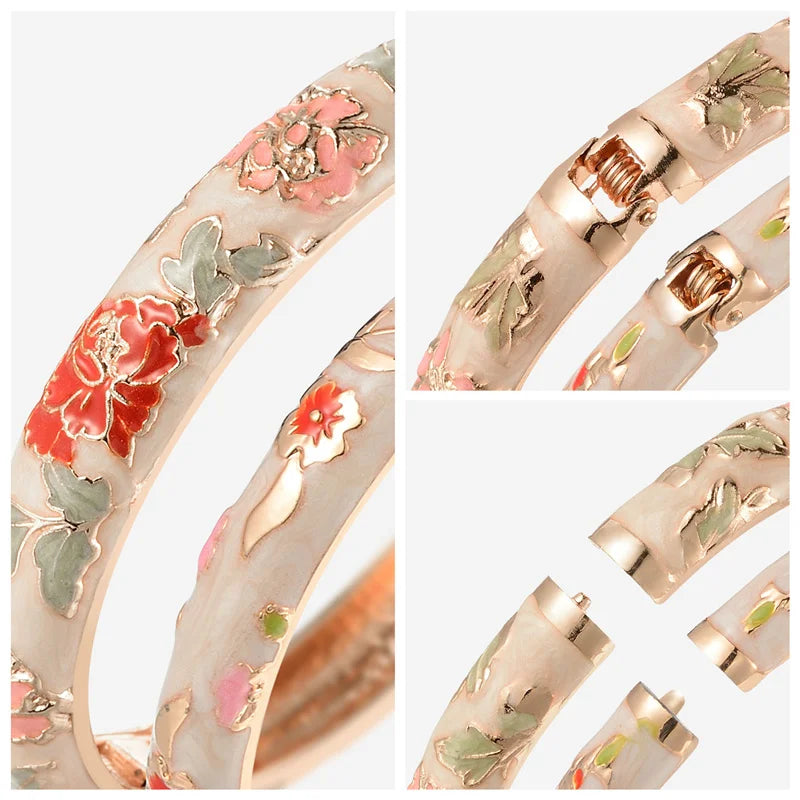Enameled Bracelets For Women Flower Women Bangles Bracelet On Hand Gift