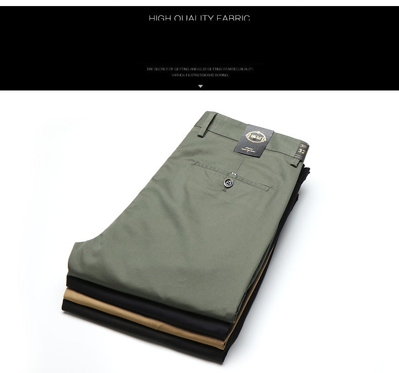 Men Pant Classic Casual Clothing Straight Business Green Black Khaki Trousers Comfortable Male Clothing