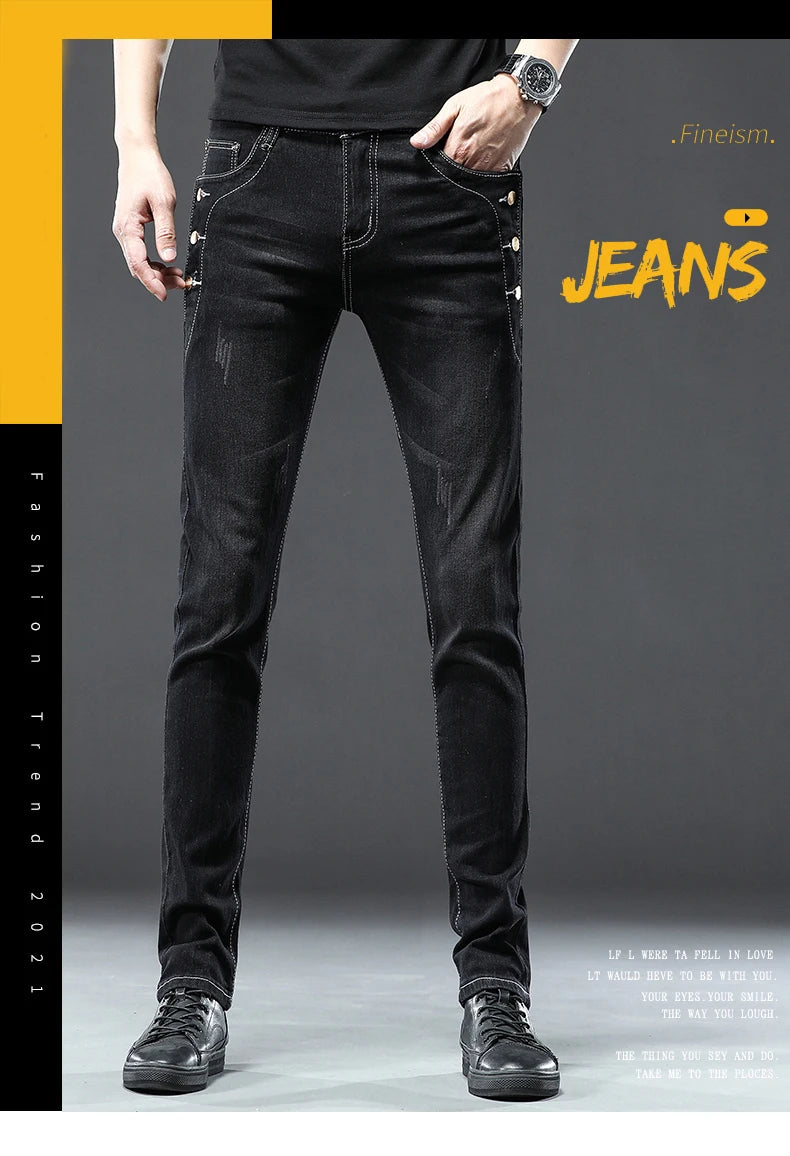 Men's Jean Casual Pant Fashion Stretch Pants Male Classic Slim Trousers