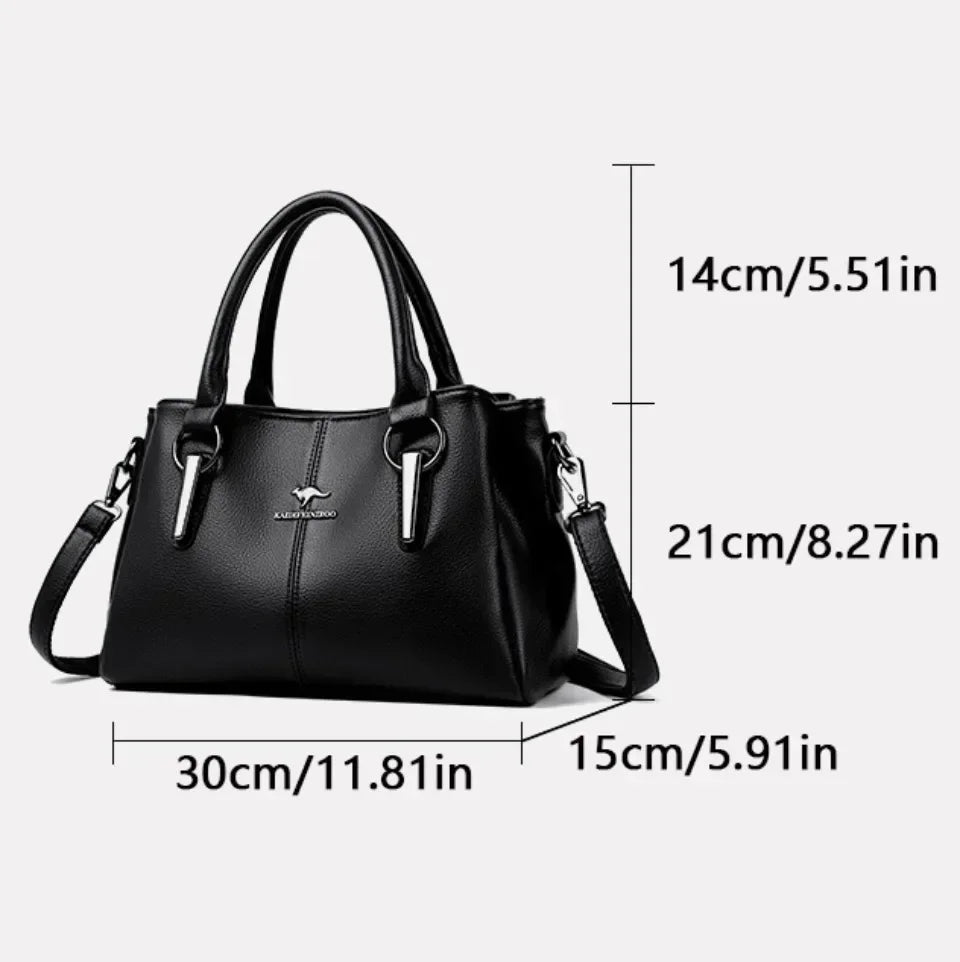 Women Handbags Fashion Casual Tote Bags 3-Layers Soft Leather Shoulder Bags New Big Capacity Crossbody Bags for Ladies Sac