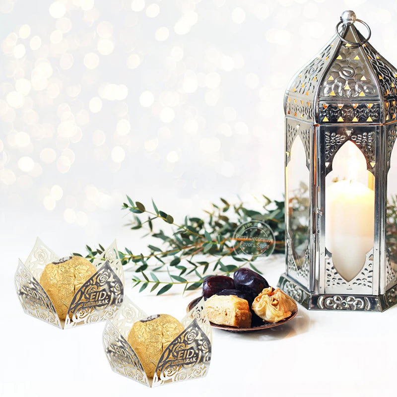 Eid Mubarak Decoration Chocolate Wrappers Paper Candy 10-50Pcs Ramadan Kareem Party Supplies