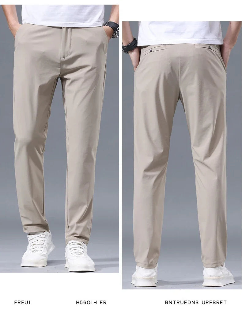 Men Pant Stretch Soft Thin, Elastic Waist Casual & Formal Trousers Wear for Male