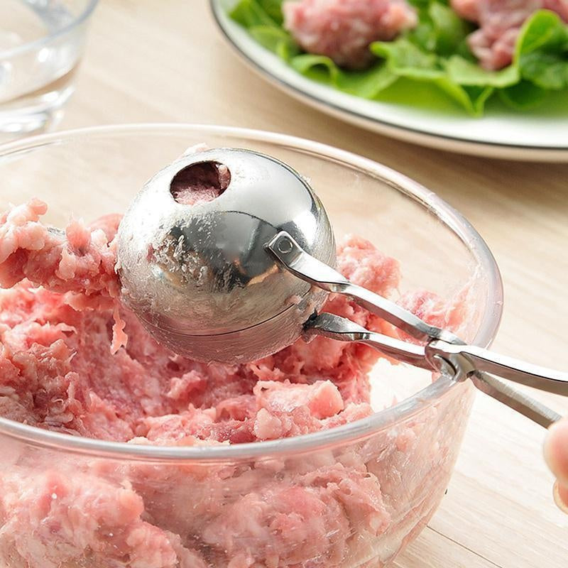 Meat Ball Maker tool, Scissor type Tool Stainless Steel Clip make Round Meat Ball, Rice Ball, Non Stick Kitchen Gadget