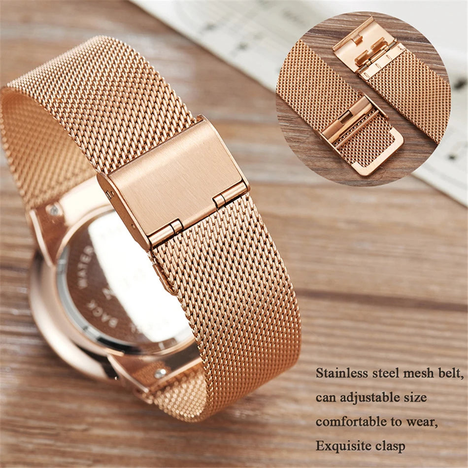 LIGE Watch for Women Luxury Creative Steel Women's Bracelet Watches Female Waterproof