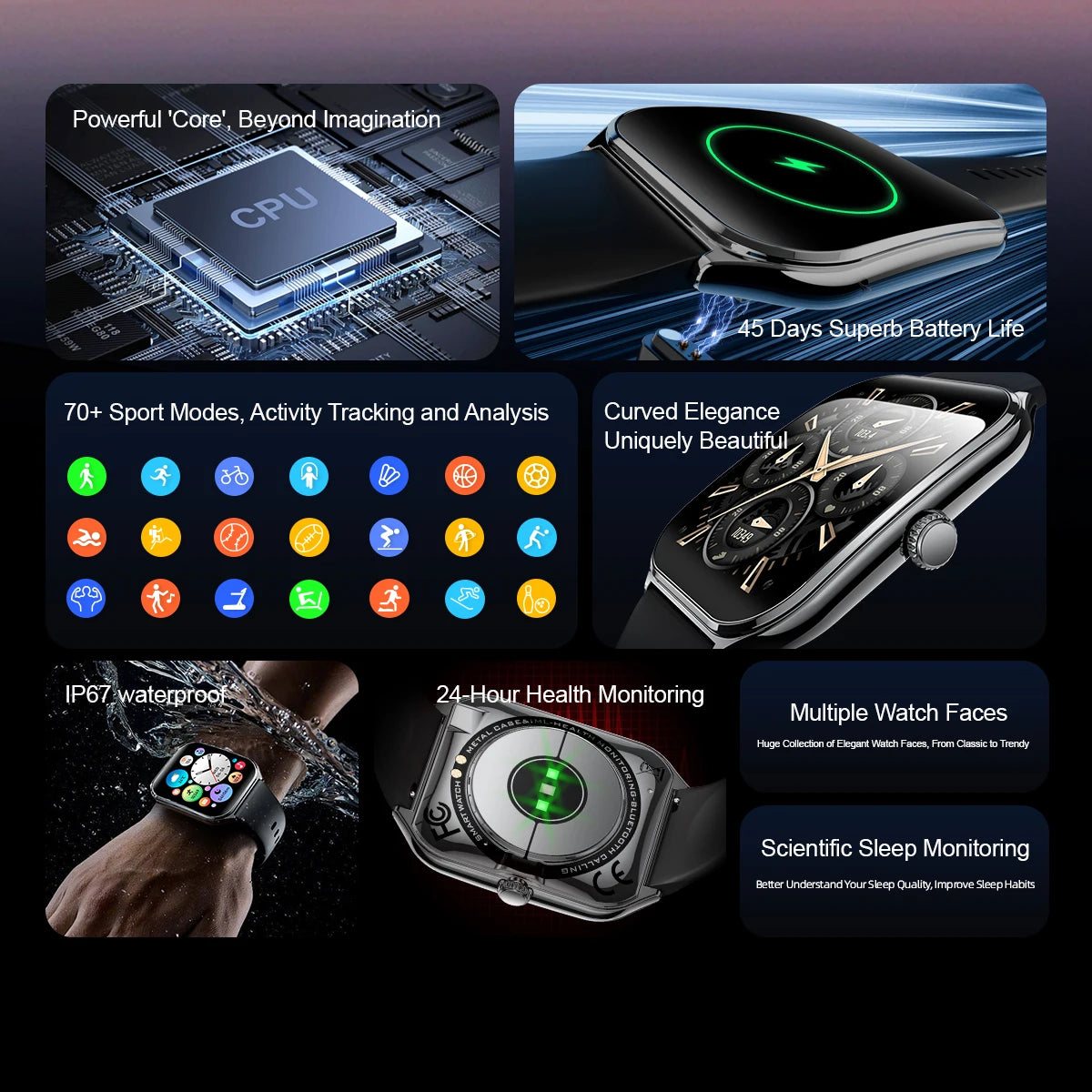 Ladies Smart Watch Ultra Thin men 1.96" AMOLED 360*360 HD Pixel Display Call Reminder