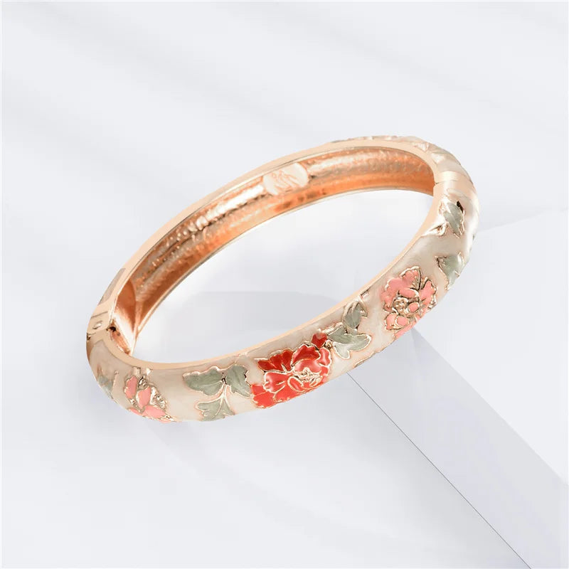 Enameled Bracelets For Women Flower Women Bangles Bracelet On Hand Gift