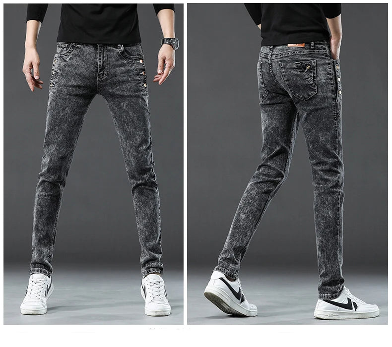 Men's Jean Casual Pant Fashion Stretch Pants Male Classic Slim Trousers