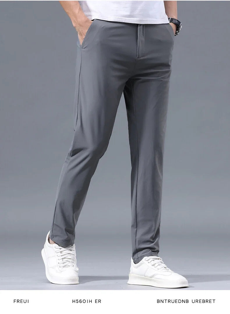 Men Pant Stretch Soft Thin, Elastic Waist Casual & Formal Trousers Wear for Male