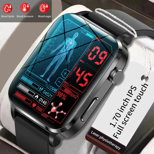 Lige Men Smart Watch Laser Treatment Health Heart Rate Blood Pressure Waterproof Sport Watch Body Temperature