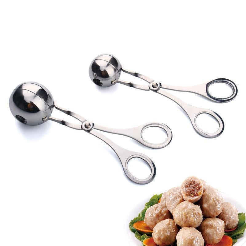 Meat Ball Maker tool, Scissor type Tool Stainless Steel Clip make Round Meat Ball, Rice Ball, Non Stick Kitchen Gadget