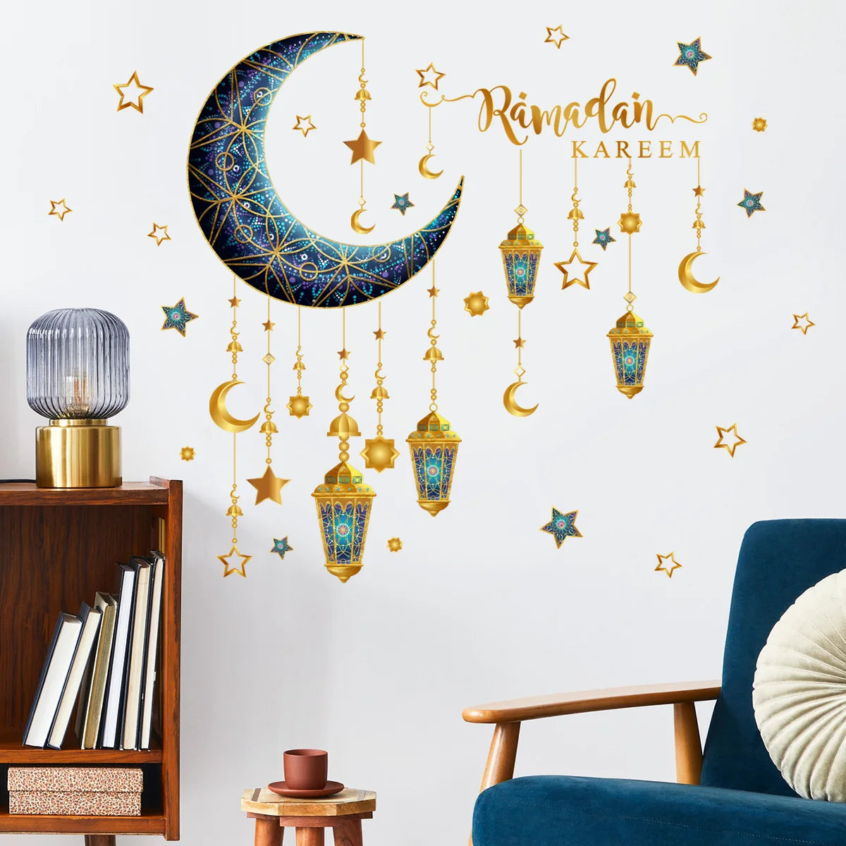 Eid Window Stickers Ramadan Decoration Eid Mubarak Decor for Home Ramadan Kareem Party Supplies Eid Al-fitr