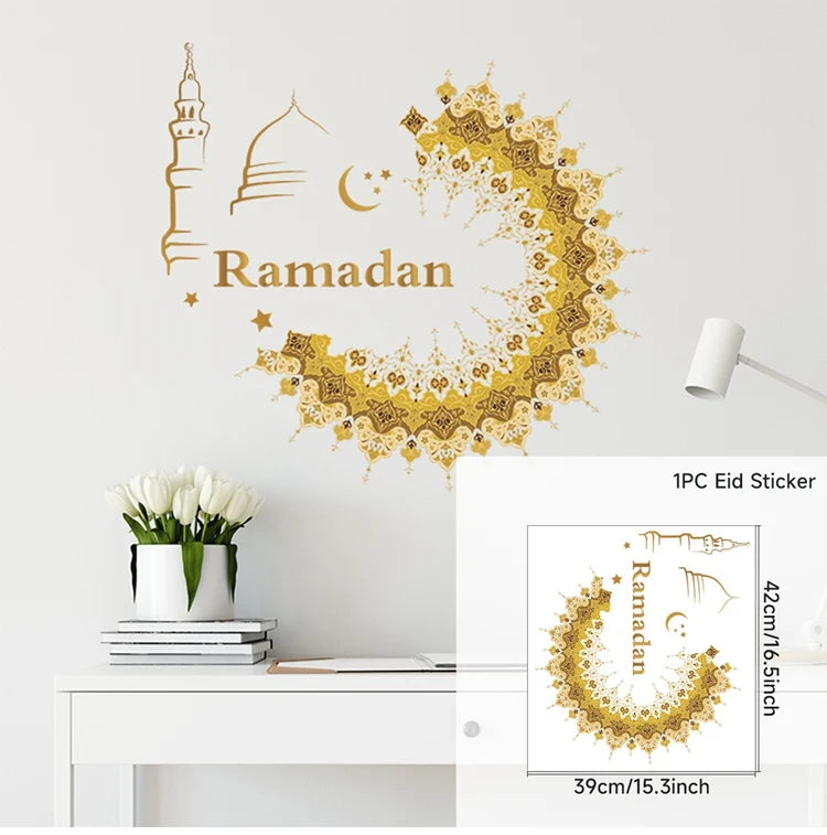 Eid Window Stickers Ramadan Decoration Eid Mubarak Decor for Home Ramadan Kareem Party Supplies Eid Al-fitr