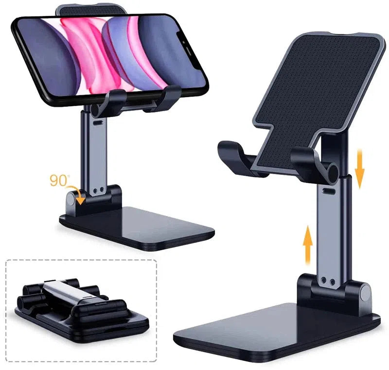 Phone Stand, Desktop Tablet Holder, Foldable, Extend Desk Mobile Phone Support