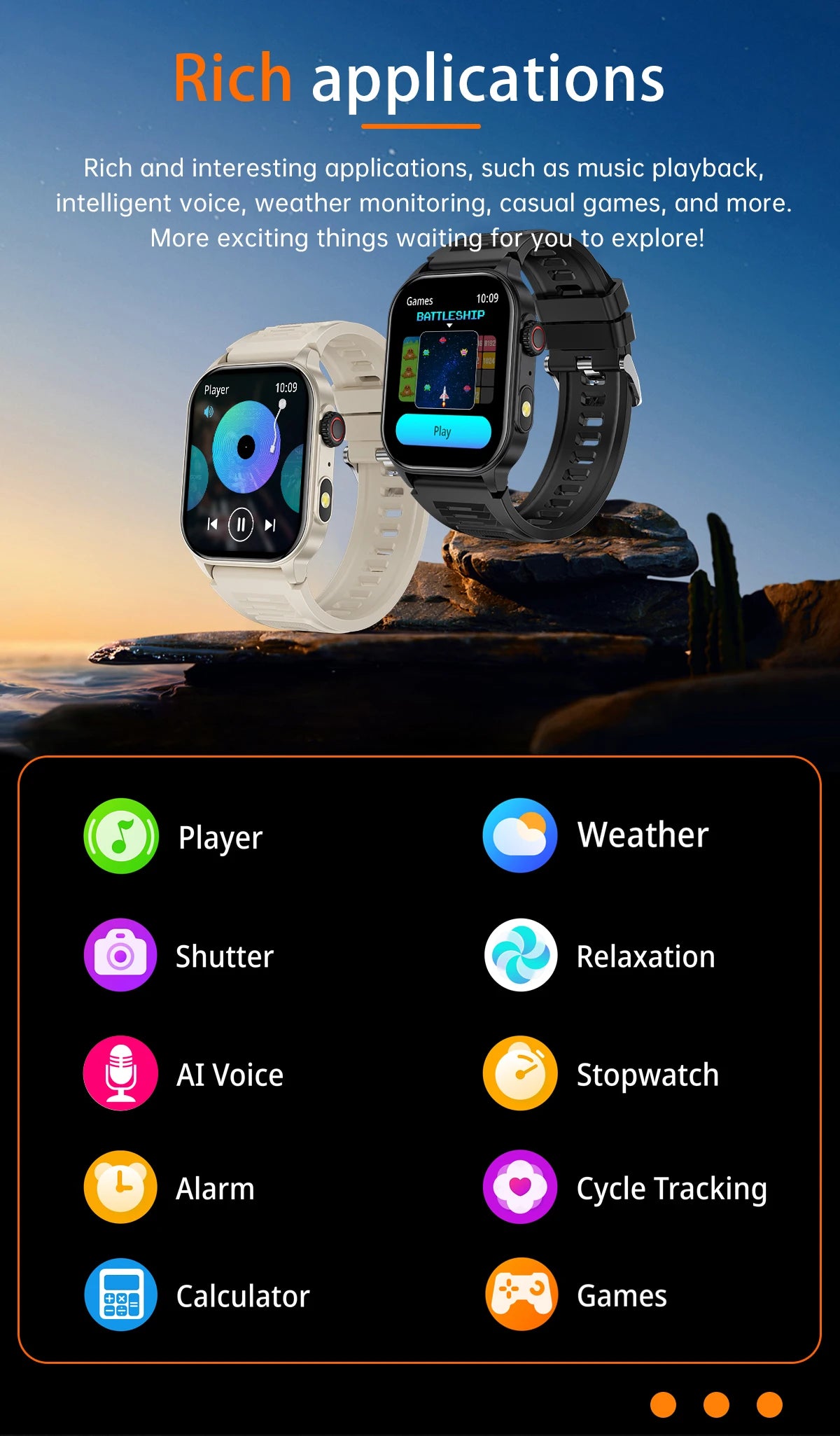 LIGE Smart Watch For Men Women 2.01" HD Display Health Monitor Sport Fitness Watches AI Voice Bluetooth Call Smartwatch Men