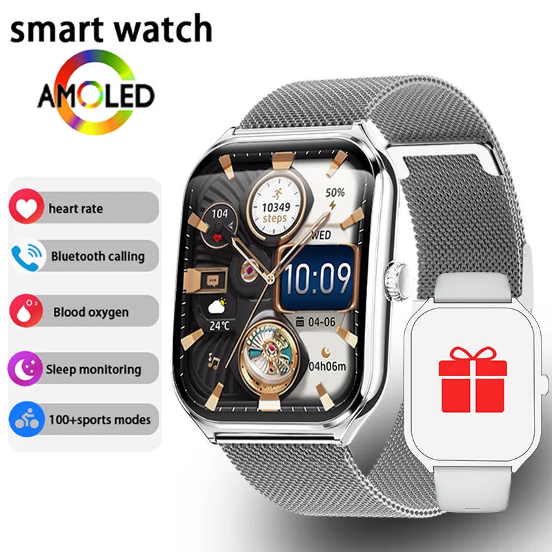 Ladies Smart Watch Ultra Thin men 1.96" AMOLED 360*360 HD Pixel Display Call Reminder