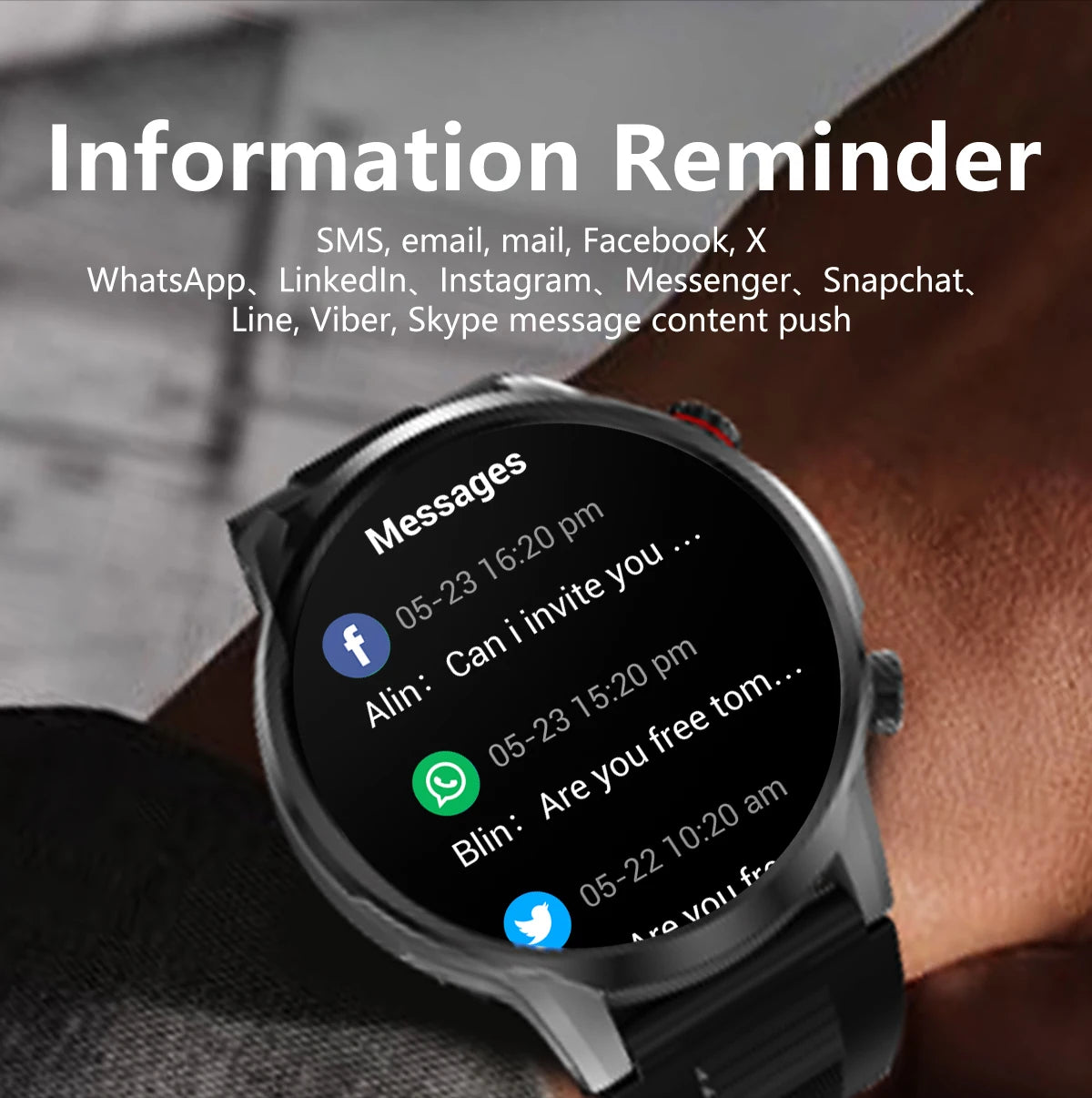 LIGE Smart Watch Large Screen Bluetooth Calling Health Monitoring 500mAh Large Battery AI Voice Men Smartwatch