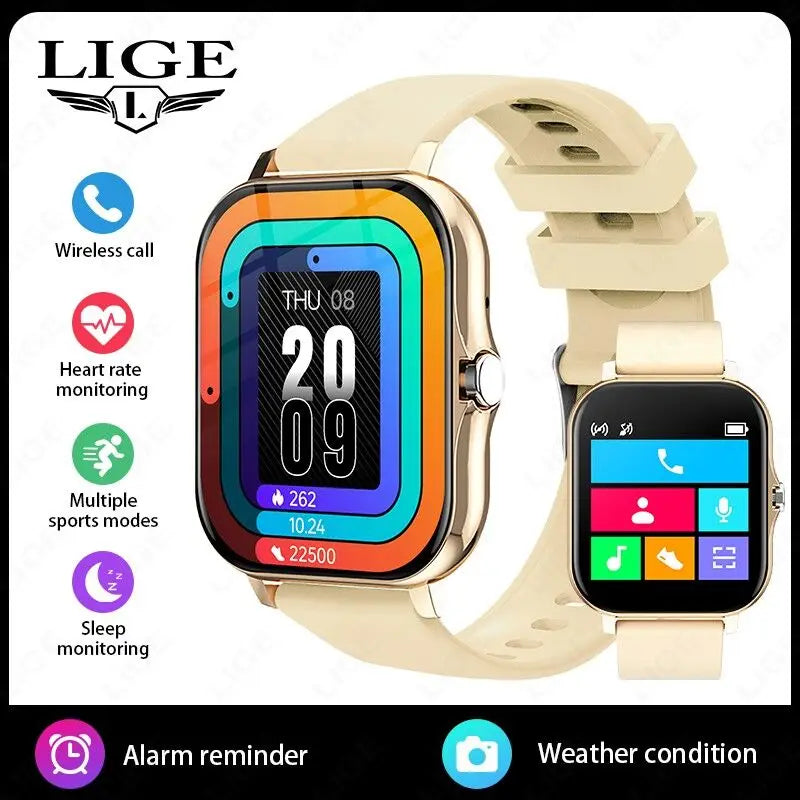 LIGE Smart Watch For Men Women Gift 1.44' Full Touch Screen Sports Fitness Watches Bluetooth Calls Digital Smartwatch Wristwatch