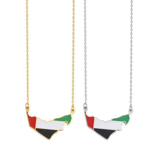 United Arab Emirates Map Flag Necklaces for Boys and Girls UAE