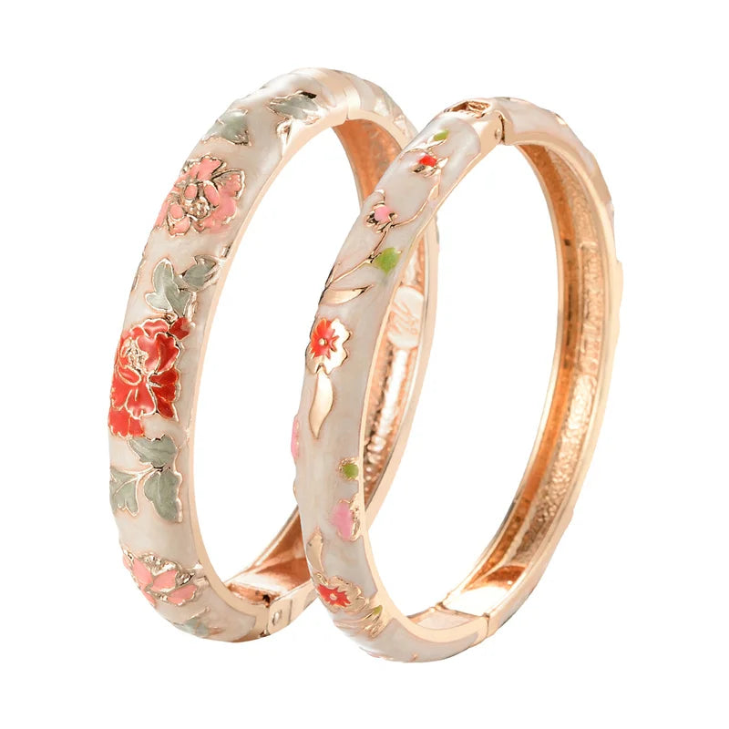 Enameled Bracelets For Women Flower Women Bangles Bracelet On Hand Gift
